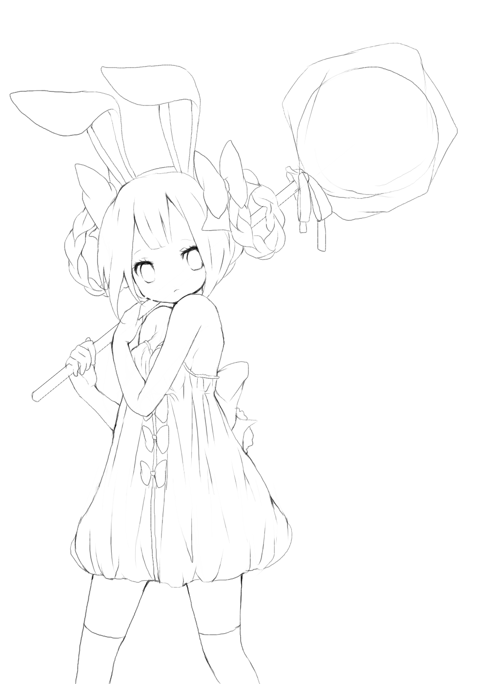 画像をダウンロード かわいい 女の子 イラスト 線画 フリー