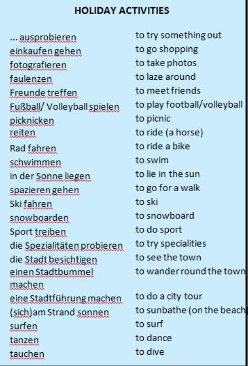 Holiday activities | Teaching German | Pinterest