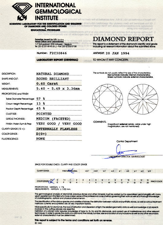 Foto 9, DER BESTE DIAMANT 0,6ct IGI LUPENREIN RIVER VGVG JUWEL!, D5077