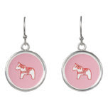 Red and White Horse Earrings