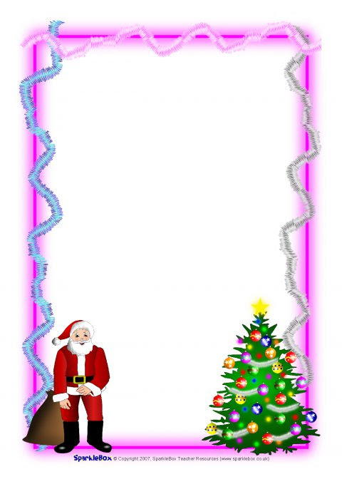 Christmas A4 Portrait Page Borders 1 (SB1059) - SparkleBox
