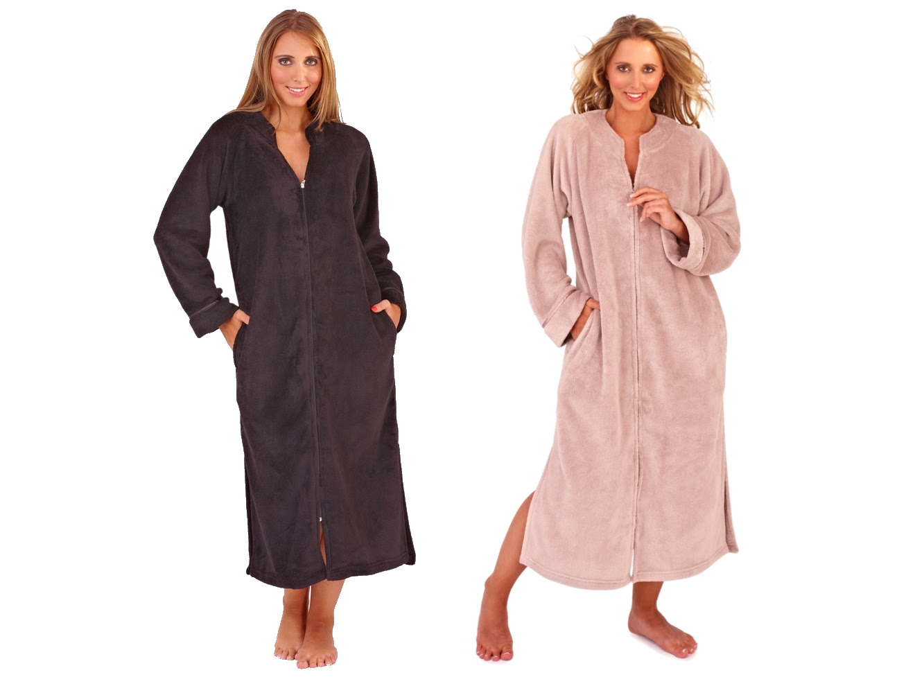Zip up dressing gown