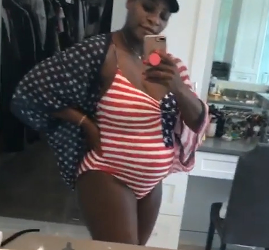 Pregnant Serena Williams shares video of her baby bump