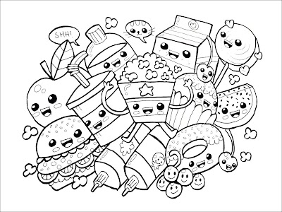 Kawaii Food Coloring Pages