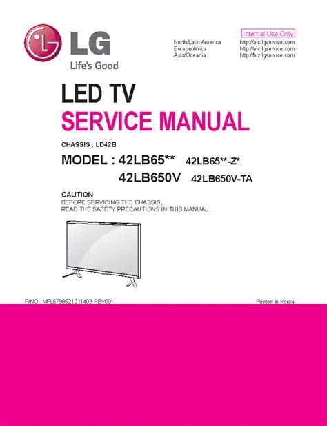 eBook Lg 42lb650v 42lb650v Ta Led Tv Service Manual