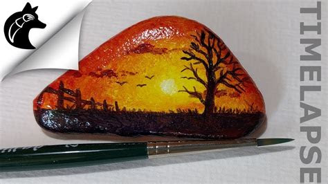 paint  sunset   rock rockpainting timelapse