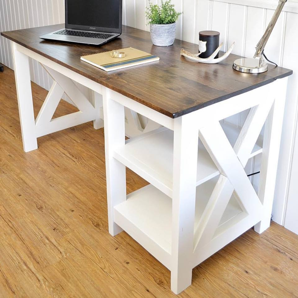 Ana White Farmhouse X Desk - DIY Projects