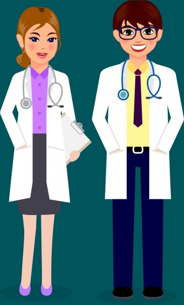 Dokter Ikon Kartun Berwarna Blus Berdesain Seragam vektor Dokter Ikon Kartun Berwarna Blus Berdesain Seragam vektor