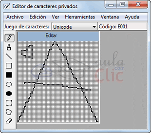 Editor de caracteres privados