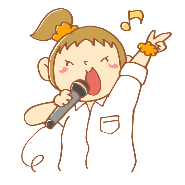 歌う女子高生のイラスト かわいいフリー素材が無料のイラストレイン