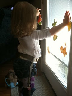Standing at the patio doors