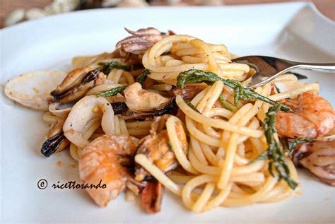 ricettosando ricette  cucina spaghetti allo scoglio
