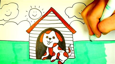draw  dog house dog coloring page  kids youtube