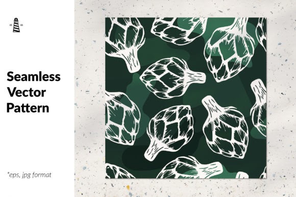 Crella Artichoke Vector Seamless Pattern Pattern by northseastudio Compatible with Cameo Silhouette Studio, Cricut and other cutting machines for any crafting projects.