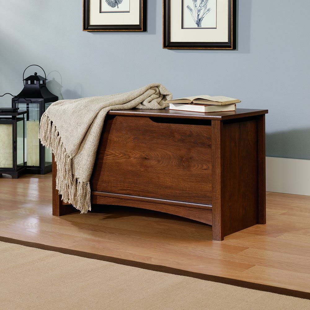 Wooden Storage Chest Trunk Oak Wood Bench Toy Box ...