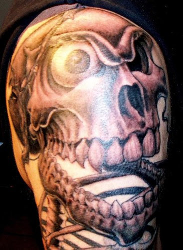 Demented Skeleton Tattoo 