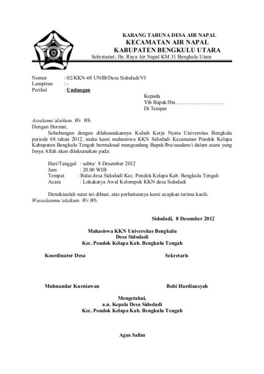21+ Contoh Surat undangan resmi, tidak resmi, rapat, pernikahan