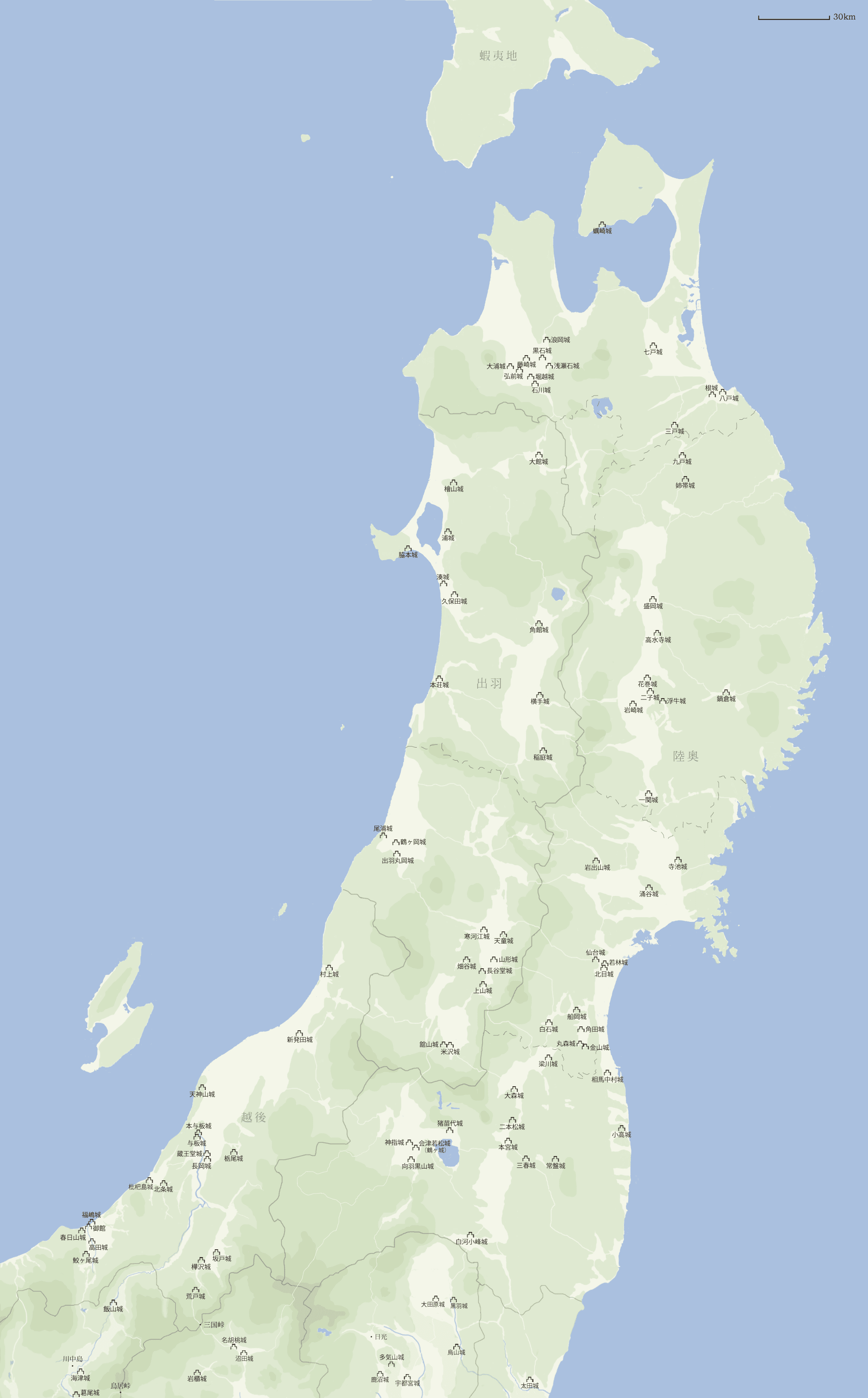 東北地方の城マップ 戦国時代勢力図と各大名の動向ブログ
