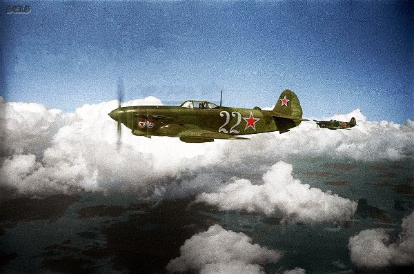 Russian soldiers during World War 2, color photo 52