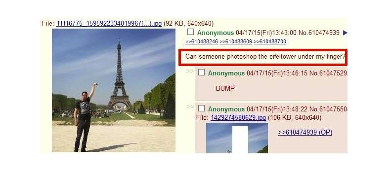 Dude Posing At Eiffel Tower Asks 4Chan For Photoshop Help, Gets Trolled