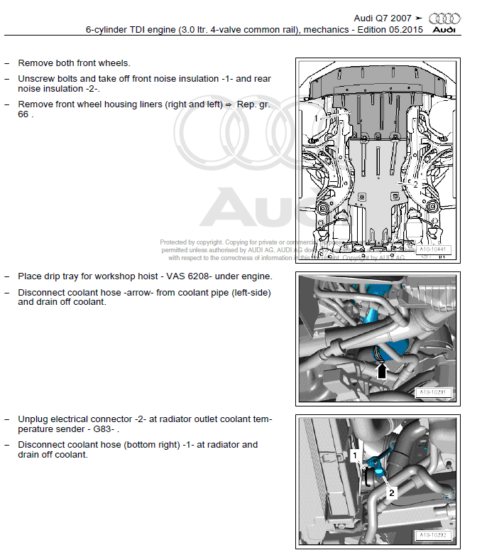 Audi Q7 2005-2009 factory repair manual | Factory Manual
