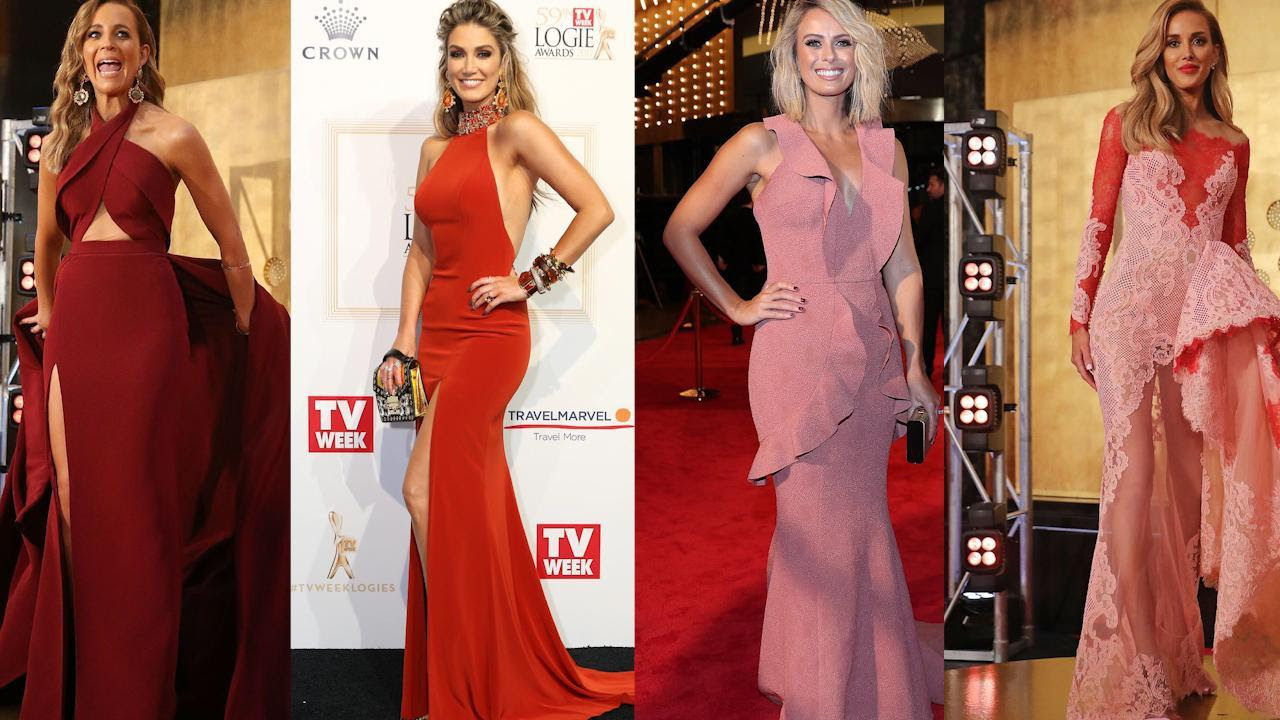 Celebrities in red dresses 2018