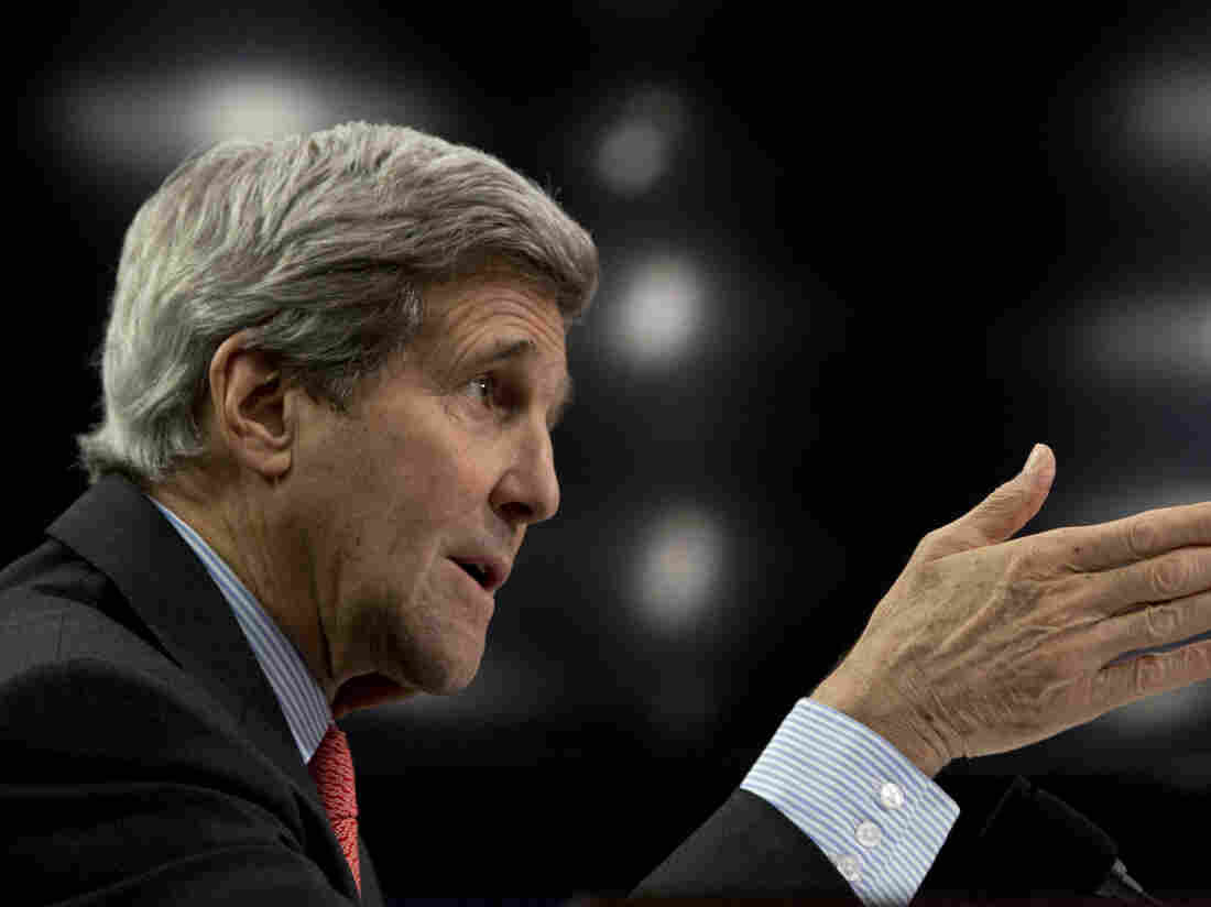 Secretary of State John Kerry testifies on Capitol Hill in Washington, on Wednesday.