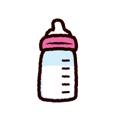 哺乳瓶のイラスト 4カット イラストくん