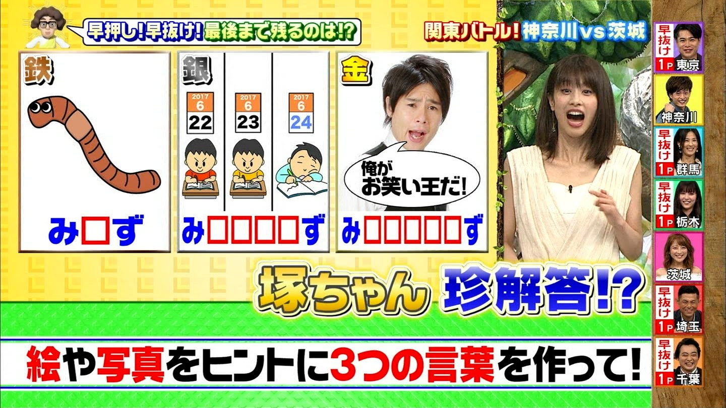 加藤綾子 クイズ 金の正解 銀の正解 17年06月24日放送 8枚 きゃぷろが