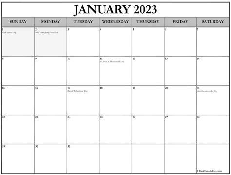 To help you get started, we've created a free blank calendar printable for 2023. january 2023 with holidays calendar