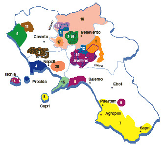 Cartina Campania Vini