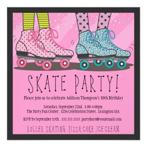 Precise measurements vary depending on the sport being played in the rink. free roller skate invitation template roller skating party
