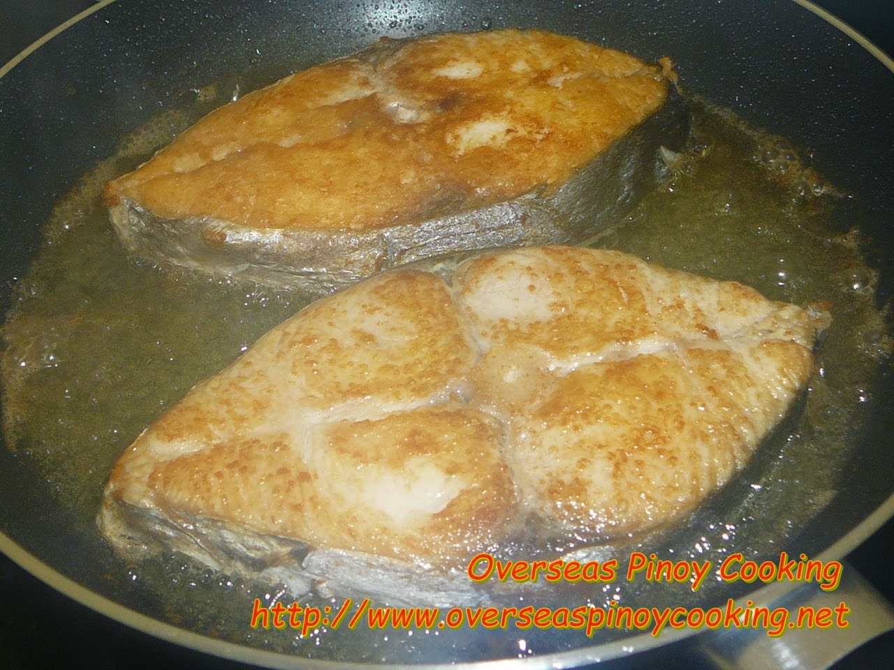 Fried Tanguigue Steak with Tomato Onion Chili Relish - Cooking Procedure