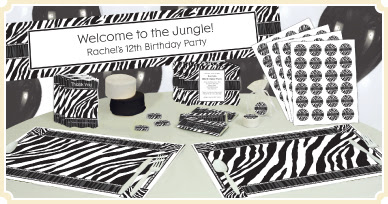 Zebra Birthday Party on Zebra Party Supplies For Shake It Up Party