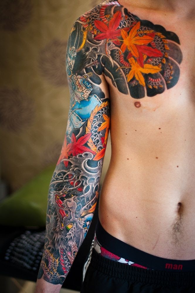 23+ Colorful Sleeve Tattoos For Guys Background