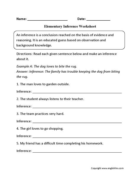  reading worksheets inference worksheets
