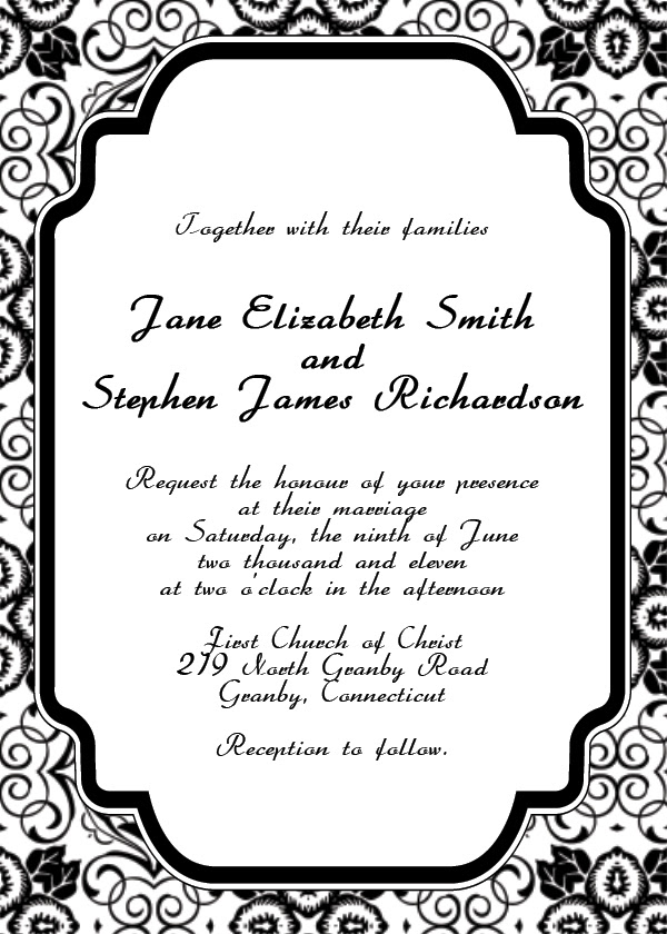 free printable wedding invitation templates
