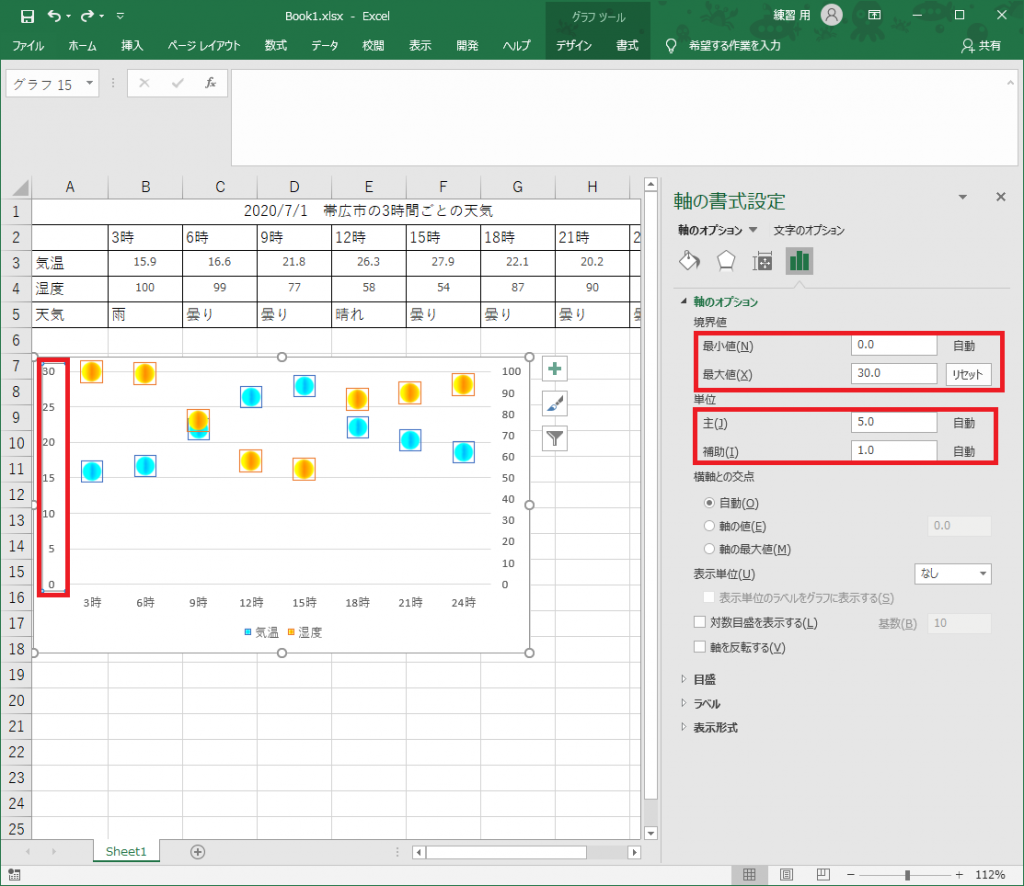 動く折れ線グラフをつくろう ハロー パソコン教室 イトーヨーカドー帯広校のブログ