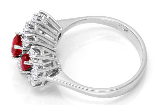 Originalfoto BRILLANTRING 1,0ct SPITZEN-RUBINE WEISSGOLD 2.800€ NEU!