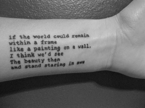 (my first tattoo from Bowl of Oranges by Bright Eyes)