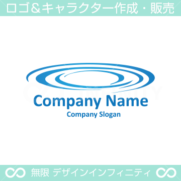 水 波紋 拡大のイメージのロゴマークデザインです ロゴマーク キャラクター作成 販売の インフィニティ