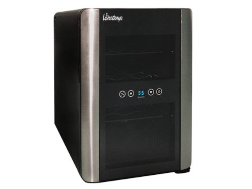Vinotemp VT-12TEDi 12-Bottle Thermoelectric Wine Cooler, Black