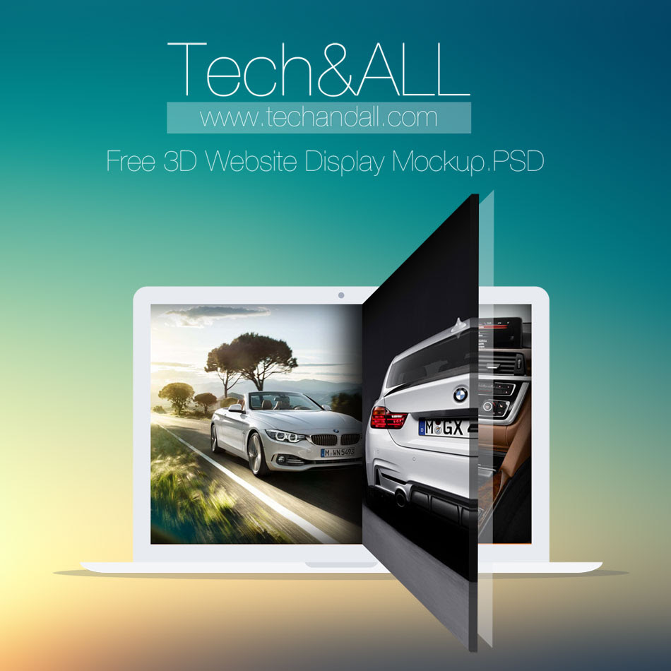 Download 3D Website Display Mockup PSD - Tech & ALL