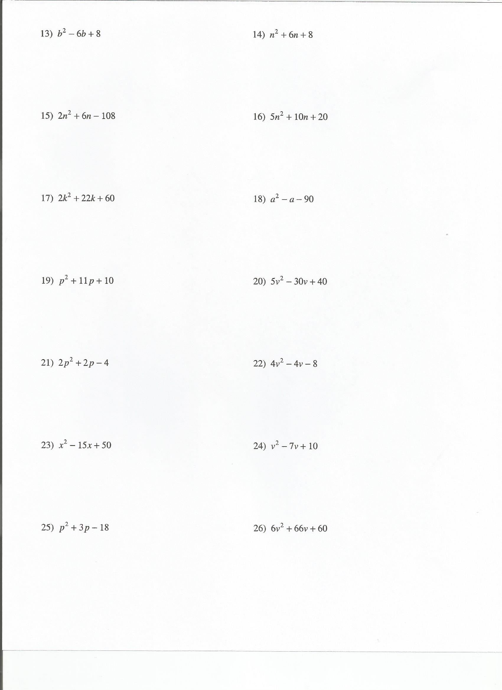 Factoring Trinomials Quiz With Answers - factoring polynomials quiz ...