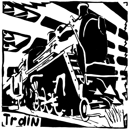 Maze of a train for the letter T