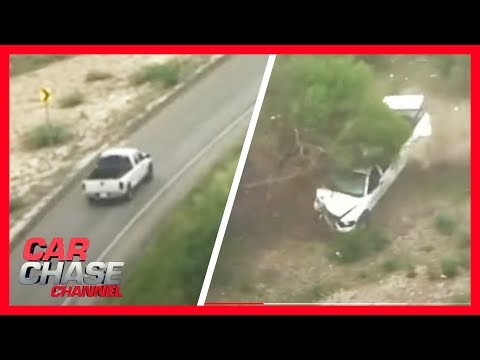 Smuggler driving stolen Dodge Ram truck crashes into a tree 