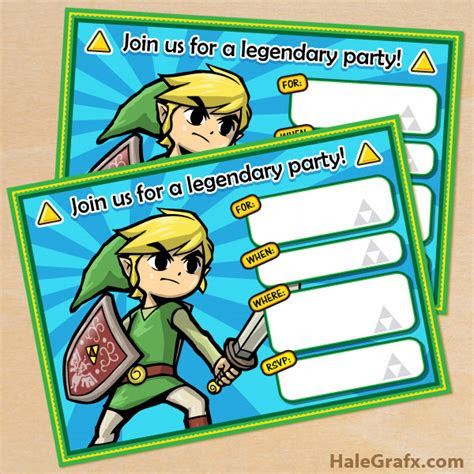  free printable legend of zelda birthday invitation