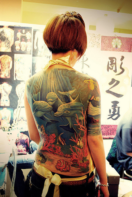 woman with tattoo