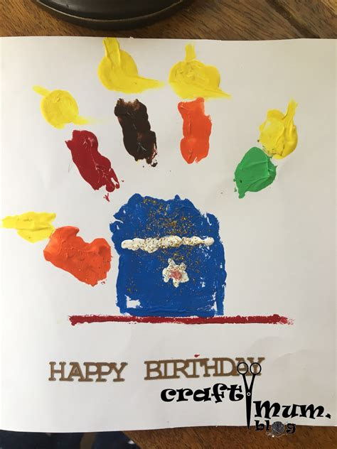  hand print birthday card crafty mum