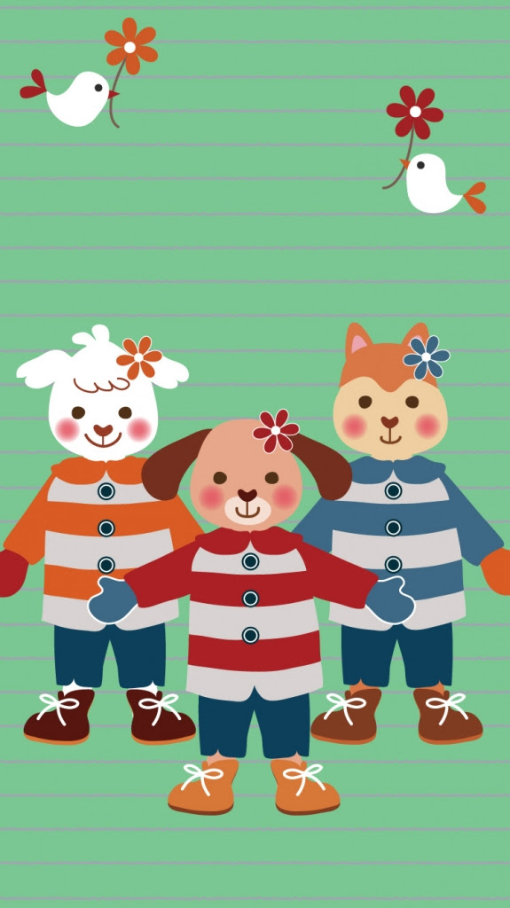 Iphone壁紙 犬 グリーン まきまきイラストノート